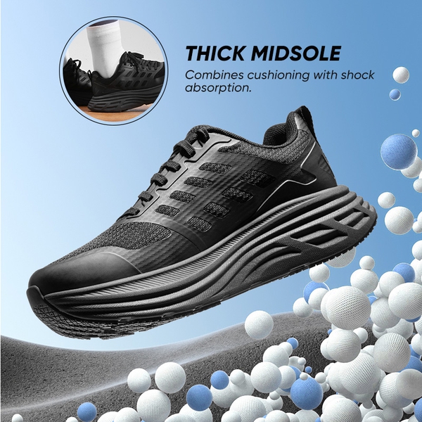 [ActiveFloat] Women's Comfortable Athletic Sneakers - ALL BLACK - 1